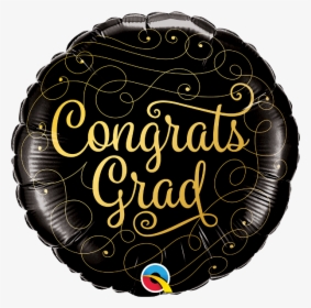 Congrats Grad Gold & Black - Balloons, HD Png Download, Transparent PNG