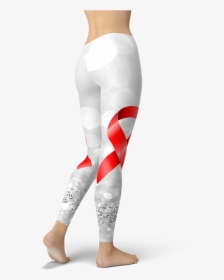 Hiv/aids Red Ribbon Awareness Leggings Yoga Pants Activewear - Tights, HD Png Download, Transparent PNG