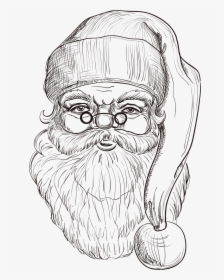 Transparent Santa Beard Png Transparent - Christmas Santa Claus Drawings, Png Download, Transparent PNG