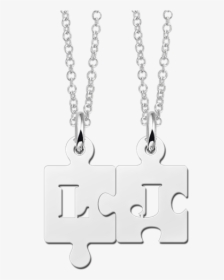 Silver Friendship Necklace With Puzzle Pieces - Vriendschaps Kettingen, HD Png Download, Transparent PNG