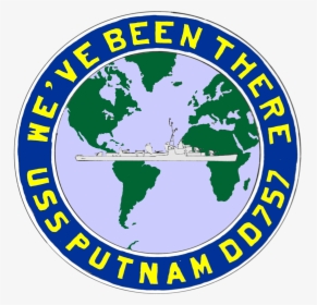 Uss Putnam Insignia, In The 1950s (nh 65170 Kn) - World Map, HD Png Download, Transparent PNG