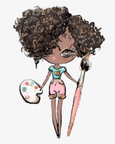 #watercolor #backtoschool #girl #afro #artist #art - Illustration, HD Png Download, Transparent PNG