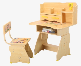 Study Table Set Children S Desk Bookcase Combination - Writing Desk, HD Png Download, Transparent PNG