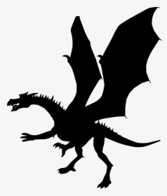 Fire Breathing Dragon Silhouette , Png Download - Dragon Clipart, Transparent Png, Transparent PNG