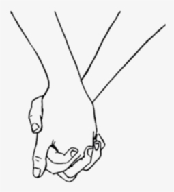 #ftestickers #linedrawing #couple #love #holdinghands - Love Holding Hands Line Drawing, HD Png Download, Transparent PNG