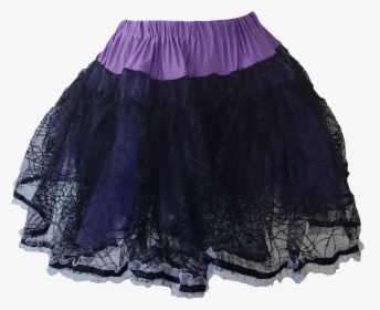 Purple Tutu With Black Lace Overlay And Pink Ruffle - Miniskirt, HD Png Download, Transparent PNG