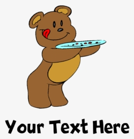 Bear Holding Plate Canvas Lunch Bag - Cartoon, HD Png Download, Transparent PNG