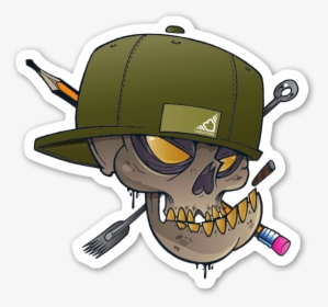 Tattoo Skull Sticker - Cartoon, HD Png Download, Transparent PNG