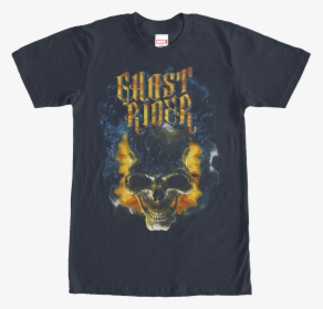 Flaming Skull Ghost Rider T-shirt - Washed Out Band T Shirt, HD Png Download, Transparent PNG