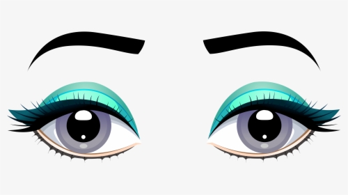 Download Grey Female Eyes With Eyebrows Png Clip - Clipart Blue Eyes, Transparent Png, Transparent PNG