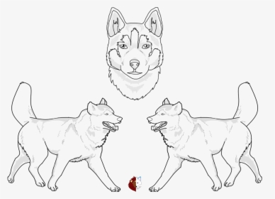 Full Size Of Husky Drawing Easy Step By Cute Puppy - Line Art, HD Png Download, Transparent PNG