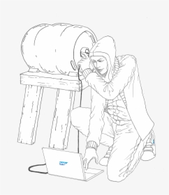 Banner Freeuse Download Hacker Transparent Mask Sketch - Cartoon, HD Png Download, Transparent PNG