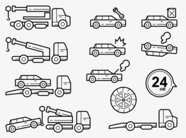 Towing Icons Vector - Technical Drawing, HD Png Download, Transparent PNG