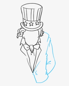 How To Draw Uncle Sam - Uncle Sam Drawing Easy, HD Png Download, Transparent PNG