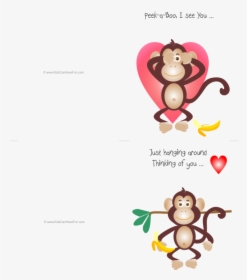 Monkey Valentines Day Cards, HD Png Download, Transparent PNG