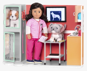 Pitbull Pup With Paloma Vet Doll In Vet Clinic - Clinica Veterinaria Our Generation, HD Png Download, Transparent PNG