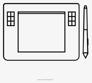 Drawing Tablet Coloring Page - Tablet Coloring Page, HD Png Download, Transparent PNG