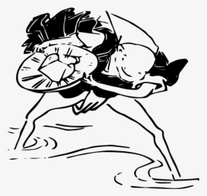 Free Ukiyo-e Illustration Of Man Working In The River - Cartoon, HD Png Download, Transparent PNG