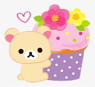 Kawaii Cute Bear Chibi Rillakkuma Png Stickers Flowers, Transparent Png, Transparent PNG