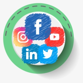 Green Circle Social Media Icons - Circle, HD Png Download, Transparent PNG