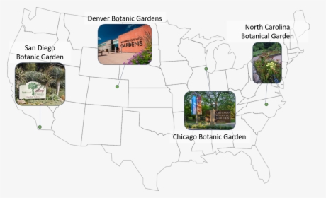 Map Of Locations Of Budburst-nativars Partner Gardens - Atlas, HD Png Download, Transparent PNG