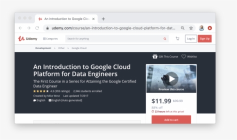 An Introduction To Google Cloud Platform For Data Engineers - Facebook Ad Sample Udemy, HD Png Download, Transparent PNG