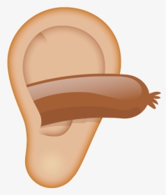 Weird Ear Emoji Result - Sausage In The Ear, HD Png Download, Transparent PNG