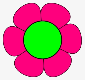 Large Green And Pink Flower Clip Art - Big Flower Clipart, HD Png Download, Transparent PNG