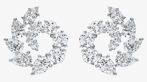 Open Cluster By Harry Winston, Large Diamond Earrings - Harry Winston Lotus Cluster, HD Png Download, Transparent PNG