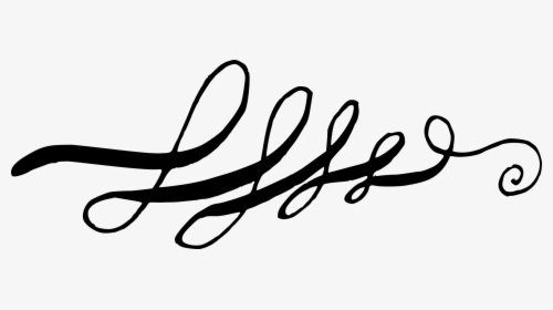 Calligraphic Swirls Flourishes 19 - Line Art, HD Png Download, Transparent PNG