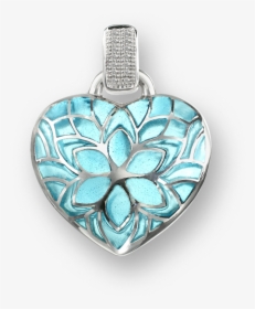 Nicole Barr Designs Sterling Silver Heart Choker Necklace-blue - Locket, HD Png Download, Transparent PNG