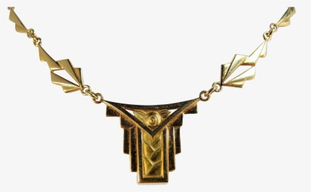 Art Deco 18k Solid Gold Necklace, French Stamped Gold - Choker, HD Png Download, Transparent PNG