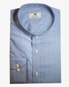 Blue Glen Checks Mandarin Collar Made To Measure Shirts - Button, HD Png Download, Transparent PNG