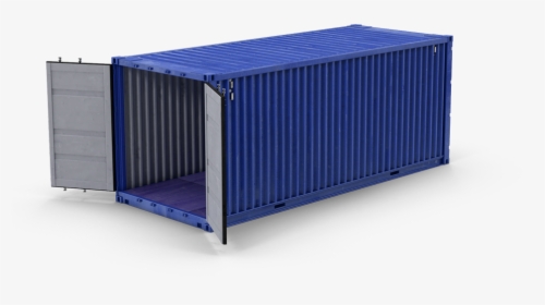 Blue 20 Foot Single Entry Portable Storage Container - Shipping Container, HD Png Download, Transparent PNG