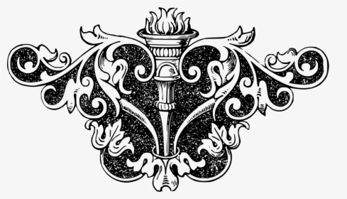 Visual Arts,art,symmetry - Black And White Torch Drawing, HD Png Download, Transparent PNG