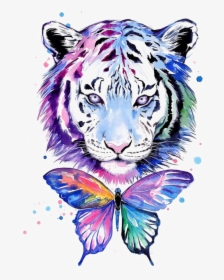 Watercolor White Tiger Tiger Art, HD Png Download, Transparent PNG