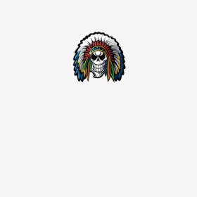 Native American Chief Feather Skull - Illustration, HD Png Download, Transparent PNG