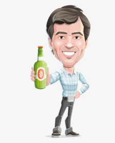 Man Beer Cartoon Png, Transparent Png, Transparent PNG