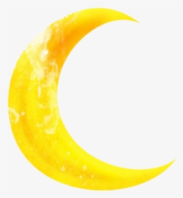Yellow Crescent Moon - Moon, HD Png Download, Transparent PNG