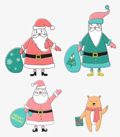Cartoon Version Of Hand Drawn Santa Claus - Cartoon, HD Png Download, Transparent PNG