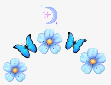 #flowercrown #emojicrown #flower #summer #emoji #blue - Swallowtail Butterfly, HD Png Download, Transparent PNG
