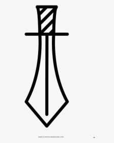 Sword Coloring Page - Cross, HD Png Download, Transparent PNG