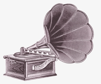 Transparent Decorative For Black Old Trumpets - Retro Record Player Black And White, HD Png Download, Transparent PNG