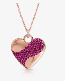 Love Heart Pendant With Rubies - Locket, HD Png Download, Transparent PNG