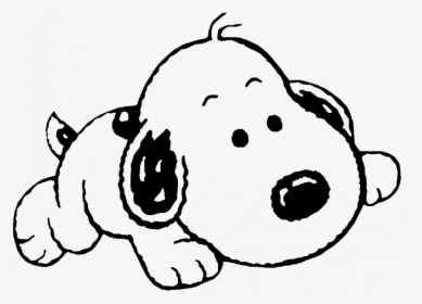 Snoopy Black White Silhouett - Snoopy Baby Png, Transparent Png, Transparent PNG