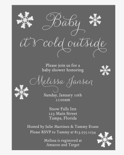 Baby It S Cold Outside White Baby Shower Invitation - Calligraphy, HD Png Download, Transparent PNG