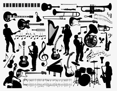 Musical Instrument Royalty-free Illustration - Free Musical Instruments Silhouettes, HD Png Download, Transparent PNG