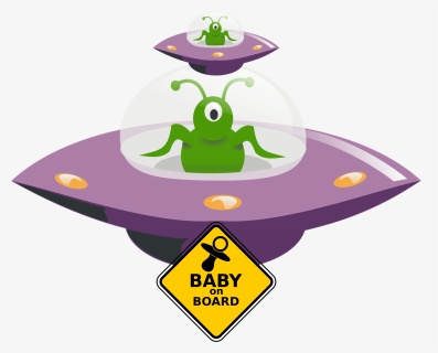 Alien Baby On Board - Alien Ufo Png, Transparent Png, Transparent PNG