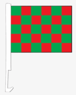/clip On Car Flag Checkered Green Red Cp418 - Flag, HD Png Download, Transparent PNG