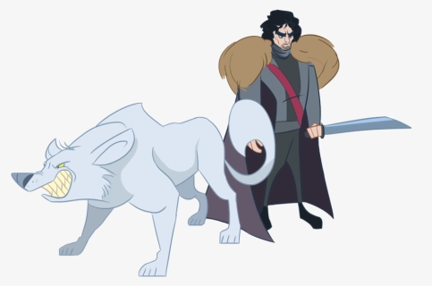 Shay Game Of Thrones Jon Snow Wolf , Png Download - Cartoon, Transparent Png, Transparent PNG